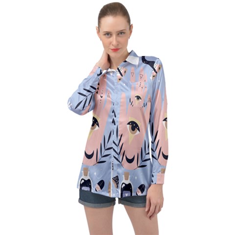 Thinking Is Love Long Sleeve Satin Shirt by designsbymallika