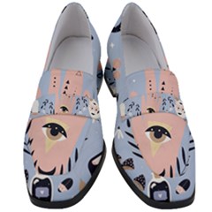 Thinking Is Love Women s Chunky Heel Loafers by designsbymallika