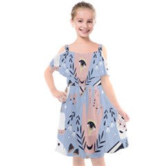 Thinking Is Love Kids  Cut Out Shoulders Chiffon Dress by designsbymallika