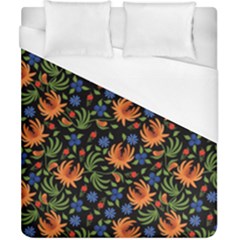 Orange Flowers Pattern Duvet Cover (california King Size)