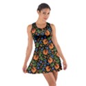 Orange Flowers Pattern Cotton Racerback Dress View1