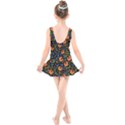 Orange Flowers Pattern Kids  Skater Dress Swimsuit View2