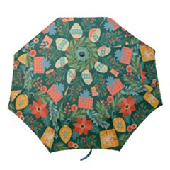 Christmas Love Folding Umbrellas by designsbymallika