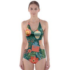 Christmas Love Cut-out One Piece Swimsuit by designsbymallika