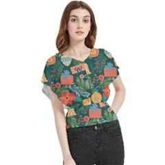 Christmas Love Butterfly Chiffon Blouse