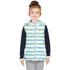 Cute Golden Hearts Kids  Hooded Puffer Vest by designsbymallika