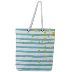 Cute Golden Hearts Full Print Rope Handle Tote (large) by designsbymallika