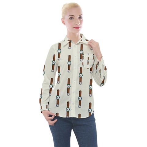 Watch Love Women s Long Sleeve Pocket Shirt by designsbymallika