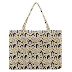 Cute Penguin Love Zipper Medium Tote Bag by designsbymallika