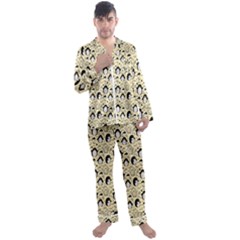 Cute Penguin Love Men s Long Sleeve Satin Pajamas Set by designsbymallika