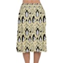 Cute Penguin Love Velvet Flared Midi Skirt View2