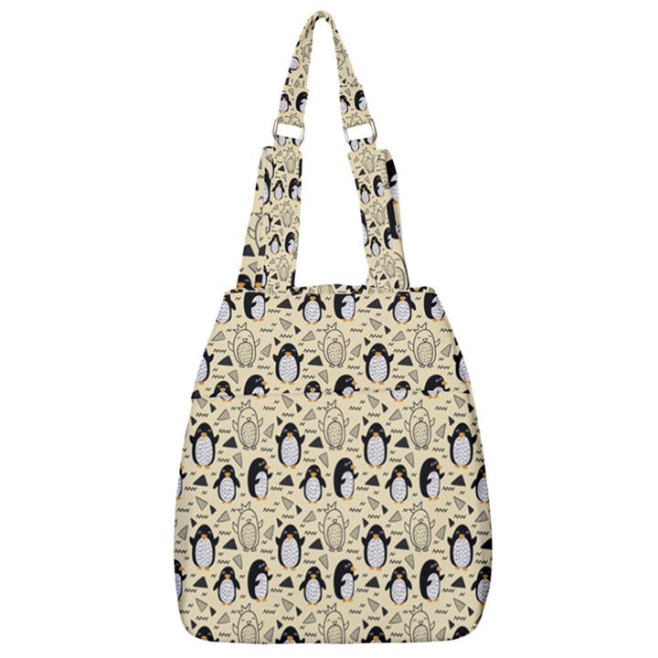 Cute Penguin Love Center Zip Backpack