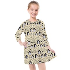 Cute Penguin Love Kids  Quarter Sleeve Shirt Dress by designsbymallika