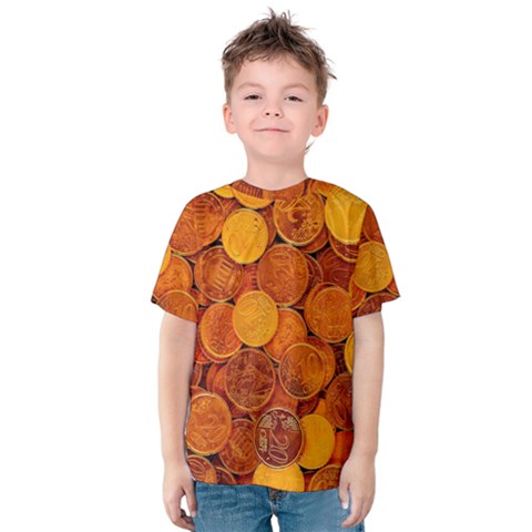 Gold Coins 2 Kids  Cotton Tee by impacteesstreetweargold