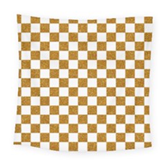 Checkerboard Gold Square Tapestry (large) by impacteesstreetweargold