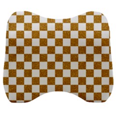 Checkerboard Gold Velour Head Support Cushion by impacteesstreetweargold