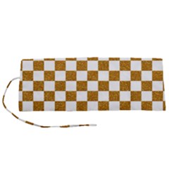 Checkerboard Gold Roll Up Canvas Pencil Holder (s) by impacteesstreetweargold