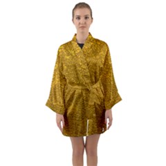 Golden Slumber 2 Long Sleeve Satin Kimono by impacteesstreetweargold