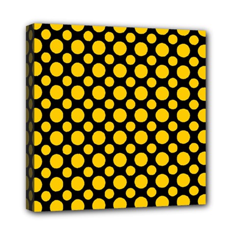 Dot Dots Dotted Yellow Mini Canvas 8  X 8  (stretched) by impacteesstreetwearten