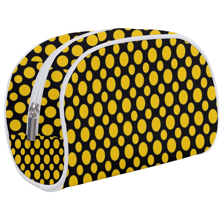 Dot Dots Dotted Yellow Makeup Case (Medium)