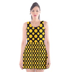 Dot Dots Dotted Yellow Scoop Neck Skater Dress by impacteesstreetwearten