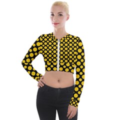 Dot Dots Dotted Yellow Long Sleeve Cropped Velvet Jacket by impacteesstreetwearten