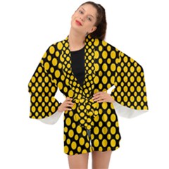 Dot Dots Dotted Yellow Long Sleeve Kimono by impacteesstreetwearten