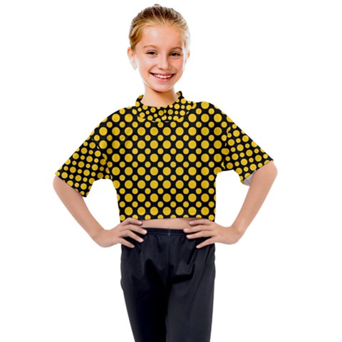 Dot Dots Dotted Yellow Kids Mock Neck Tee by impacteesstreetwearten