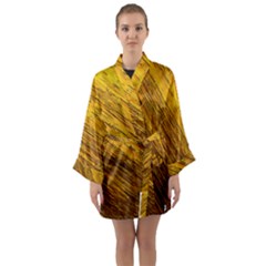 Golden Slumber 3 Long Sleeve Satin Kimono by impacteesstreetweargold