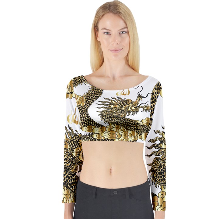 Dragon Animals Monster Long Sleeve Crop Top