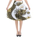 Dragon Animals Monster Flared Midi Skirt View1