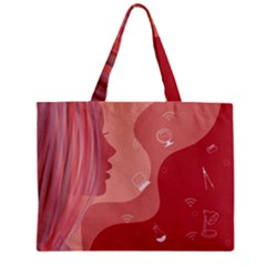 Online Woman Beauty Pink Zipper Mini Tote Bag by Mariart