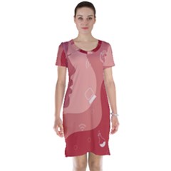 Online Woman Beauty Pink Short Sleeve Nightdress by Mariart