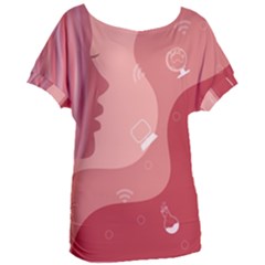 Online Woman Beauty Pink Women s Oversized Tee