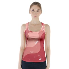 Online Woman Beauty Pink Racer Back Sports Top by Mariart