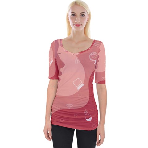 Online Woman Beauty Pink Wide Neckline Tee by Mariart