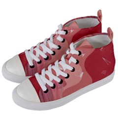 Online Woman Beauty Pink Women s Mid-top Canvas Sneakers