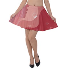 Online Woman Beauty Pink Velvet Skater Skirt by Mariart