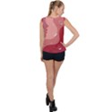 Online Woman Beauty Pink Bubble Hem Chiffon Tank Top View2