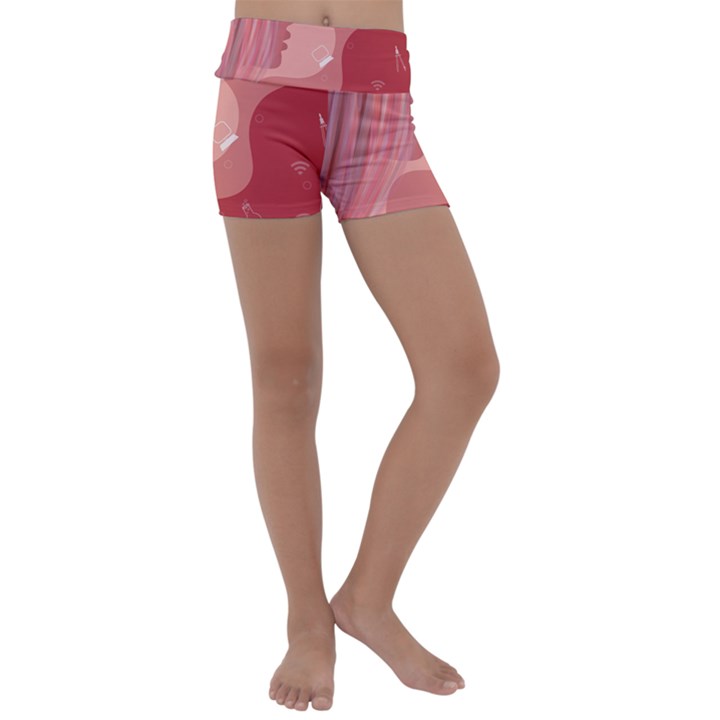 Online Woman Beauty Pink Kids  Lightweight Velour Yoga Shorts