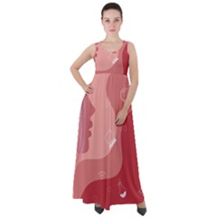 Online Woman Beauty Pink Empire Waist Velour Maxi Dress