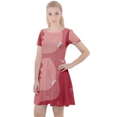 Online Woman Beauty Pink Cap Sleeve Velour Dress  by Mariart