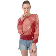 Online Woman Beauty Pink Banded Bottom Chiffon Top