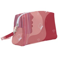 Online Woman Beauty Pink Wristlet Pouch Bag (large) by Mariart