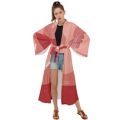 Online Woman Beauty Pink Maxi Kimono by Mariart