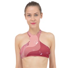 Online Woman Beauty Pink High Neck Bikini Top by Mariart