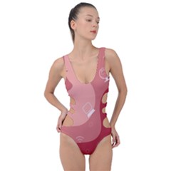 Online Woman Beauty Pink Side Cut Out Swimsuit