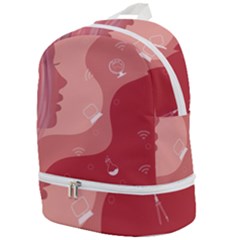 Online Woman Beauty Pink Zip Bottom Backpack