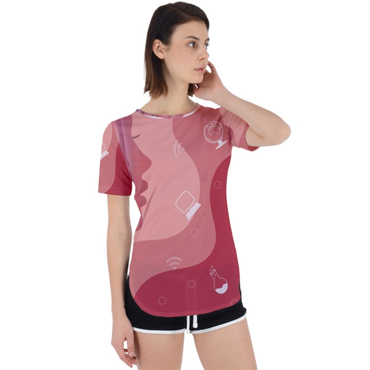 Online Woman Beauty Pink Perpetual Short Sleeve T-Shirt