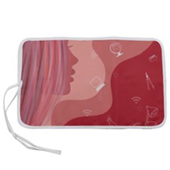 Online Woman Beauty Pink Pen Storage Case (l) by Mariart